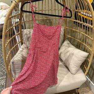 Red Patterned Sleeveless Dress